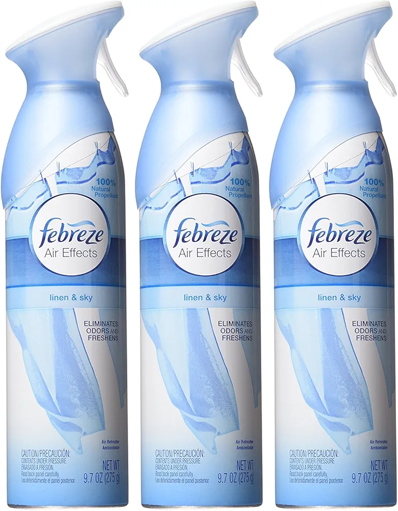 Febreze Air Effects Air Freshener Linen & Sky, 9.7 oz, 3 Pack