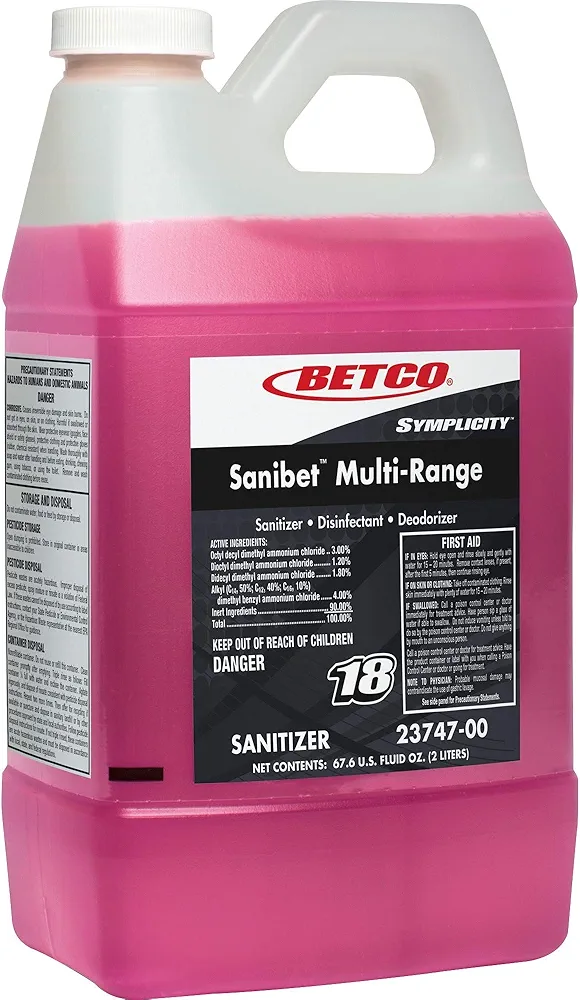 Betco SYMPLICITY SANIBET MultiRange Sanitizer, Pink (2374700EA)