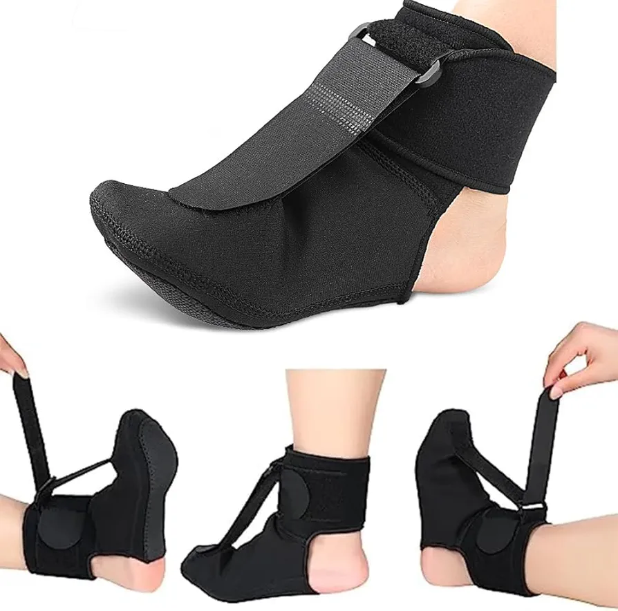 ADAGA Plantar Fasciitis Night Splint Sock - Soft Plantar Fascia Stretcher Brace, Achilles Tendonitis Sleeping Support Boot, Heel Pain Relief Compression Sleeve for Right or Left Foot Medium (Medium)