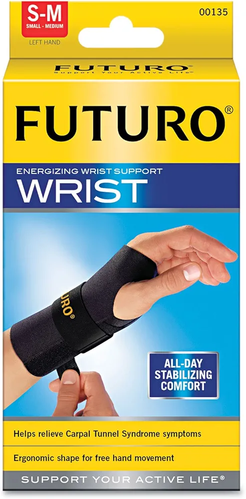 3M Health Care 48401EN Wrist Support, Left Hand, Small/Medium, Black (Pack of 12)