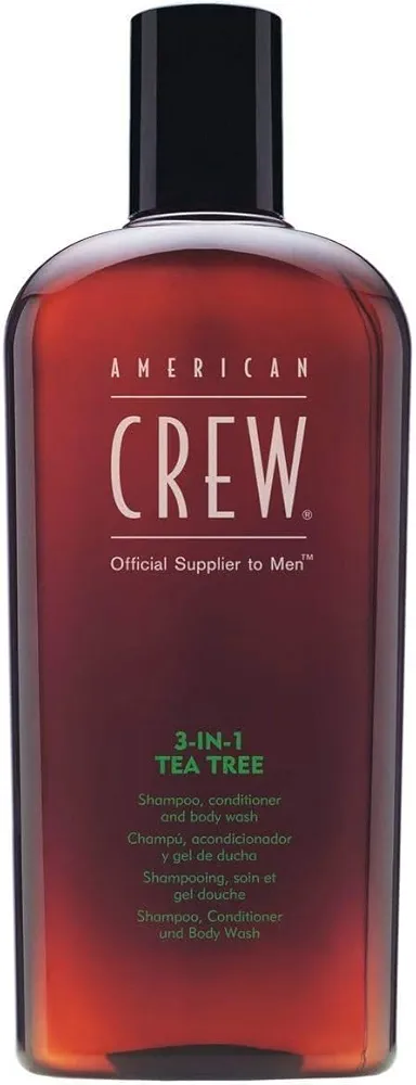 American Crew Shampoo, Conditioner & Body Wash for Men, 3-in-1, Tea Tree Scent, 15.2 Fl Oz