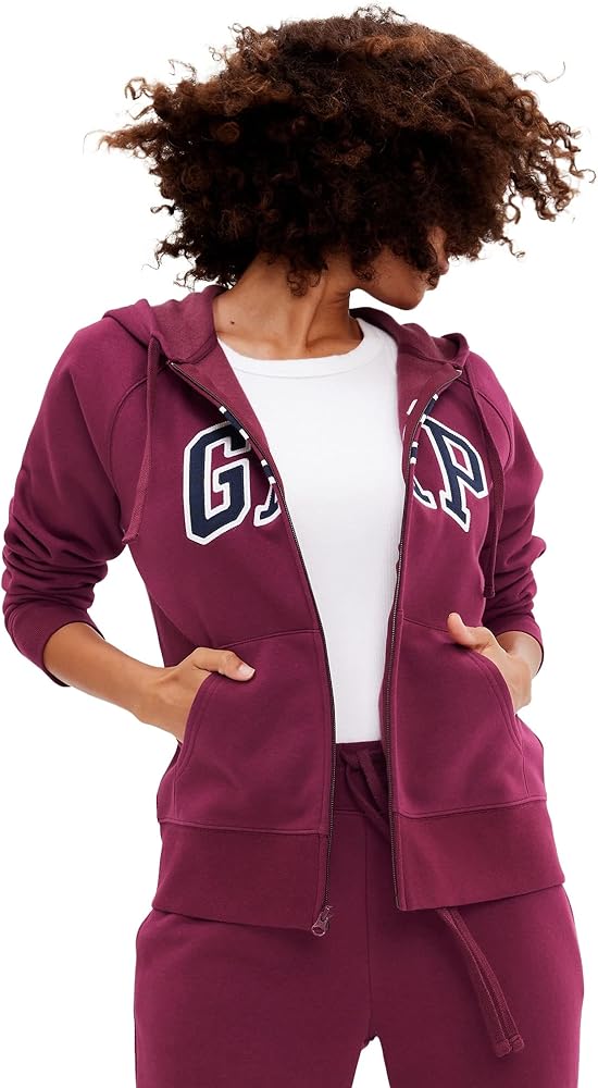 GAP Women's Logo Hoodie Hooded Full Zip Sweatshirt