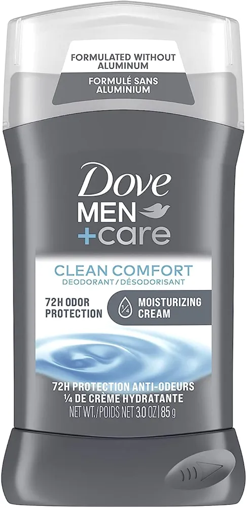 Dove Deodorant 3 Ounce Mens Clean Comfort 1/4 Moisturizer (88ml) (6 Pack)