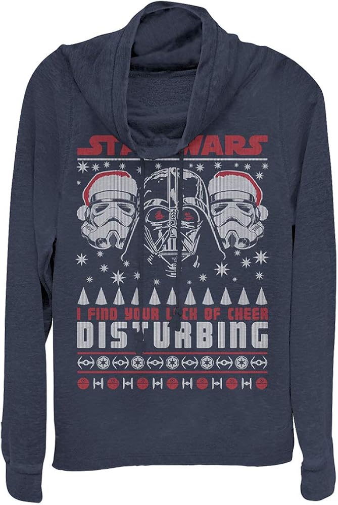 STAR WARS Disturbing Sweater Women's Cowl Neck Long Sleeve Knit Top