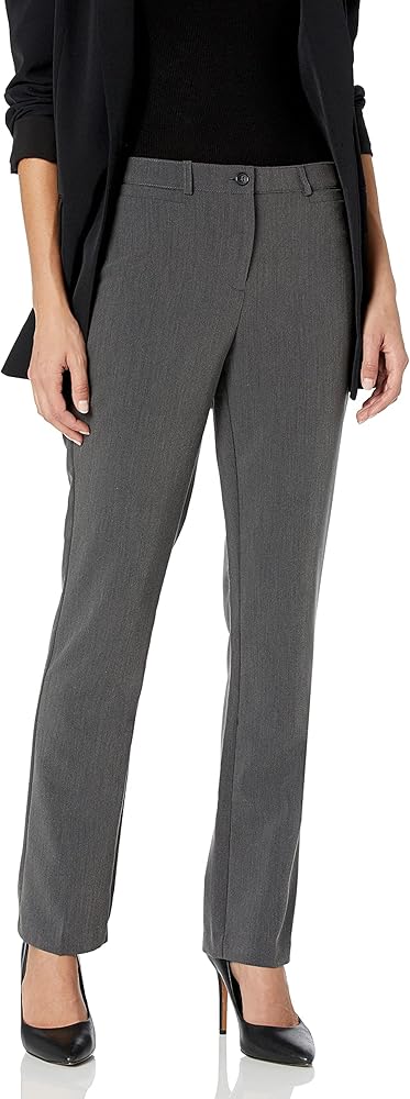 Tribal Women's Petite Flatten It Comfort Waist Soft Twill Straight Leg Pant