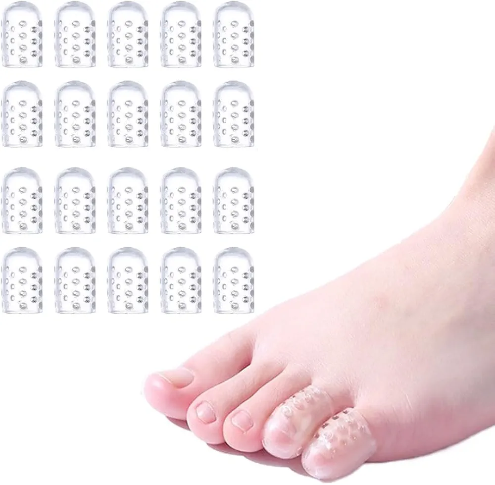 Silicone Anti-Friction Toe Protector, 2024 New Silicone Little Toe Sleeves Gel Toe Protectors Women with Airflow Orifice Breathable Toe Separators (20pc)