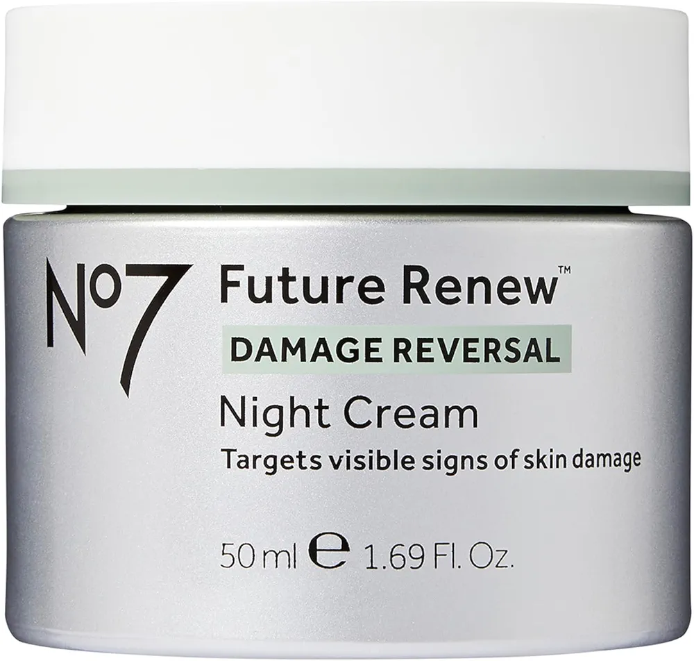 No7 Future Renew Damage Reversal Night Cream - Hydrating Face Moisturizer & Firming Cream to Reverse Visible Signs of Skin Damage - Dermatologist Approved and Suitable for Sensitive Skin (1.69 Fl Oz)