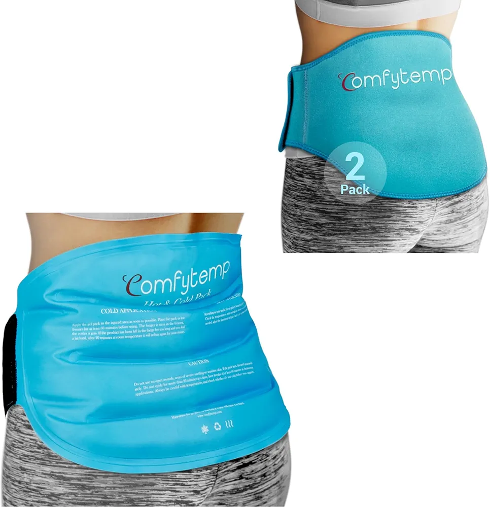 Comfytempp Large Ice Pack for Back Pain Relief and Ice Pack for Back Pain Relief, 2 Packs, Bundles, FSA HSA Approved, Gift for Recovery After Surgery, Men Women