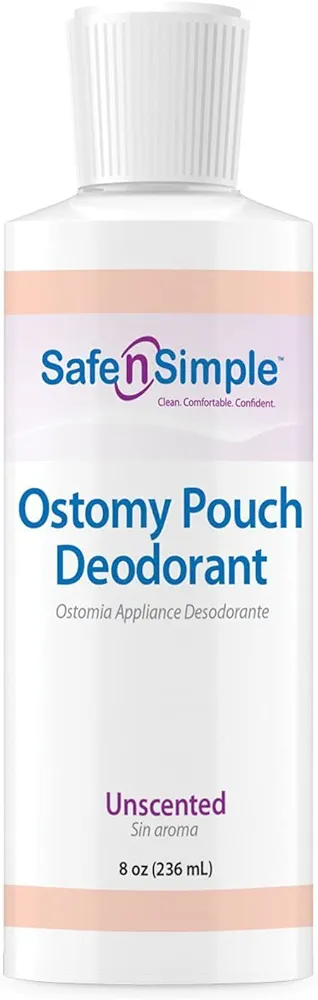 Safe n' Simple Ostomy Pouch Deodorant Classic Blue - Safe Deodorant - Colostomy Bag Odor Eliminator - Colostomy Deodorizer - 8 Fluid Ounce Drops