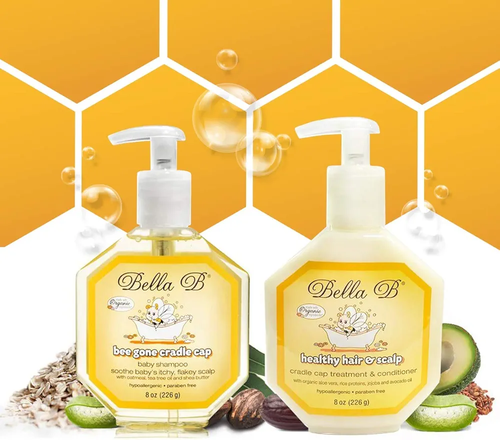 Bella B Cradle Cap Shampoo & Cradle Cap Scalp Treatment And Conditioner - Baby Shampoo And Conditioner - Cradle Cap Shampoo For Babies - Kid Shampoo - Dry Scalp Shampoo And Conditioner For Dry Scalp