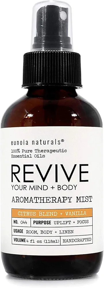 Revive- Citrus Essential Oil Aromatheapy Mist, Uplifting Citrus Room Spray, eunoia naturals