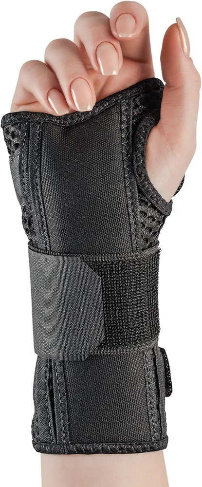 Comfort Air Orthosis for Right Hand Brace - Pain Relief Wristbands, or Tendonitis, Arthritis, Sprains, Carpal Tunnel - Non-Slip Grip, Adjustable Stripe, Wrist Support - Black, X-Large