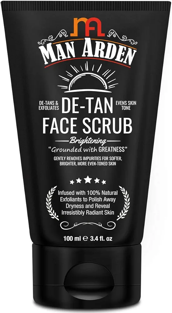 De Tan Brightening Face Scrub 100ml - De-Tans & Exfoliates Skin - With Vitamin C