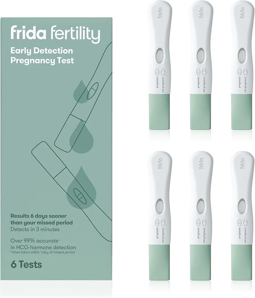 Frida Fertility Early Detection Pregnancy Tests | Easy at Home Pregnancy Tests, Over 99.9% Accurate HCG Test Strips, Early Results, Quick + Easy to Use | 6 Pregnancy Tests