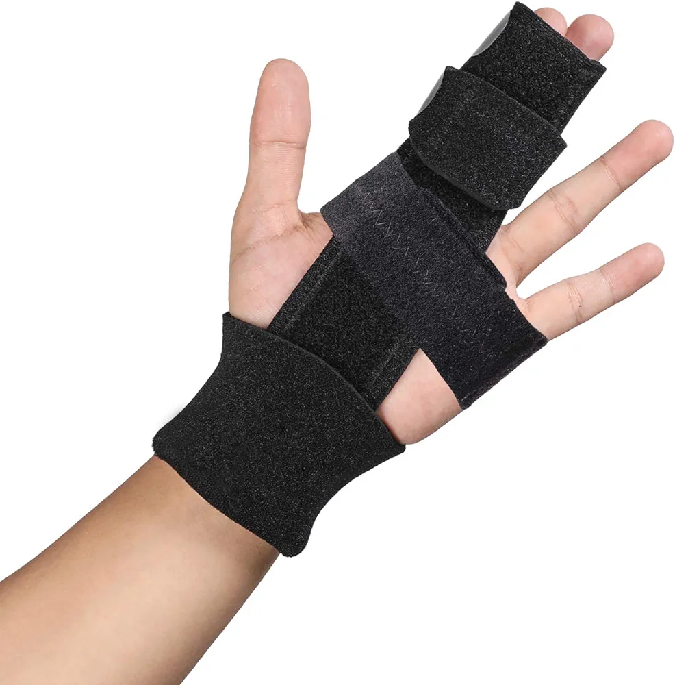 2 Finger Splint, Adjustable Finger Brace, Finger Metal Support for Broken Fingers, Mallet Finger Splints, Trigger Finger Straightener, Arthritis, Pain Relief, Injury, Fracture, Sprains(S/M)