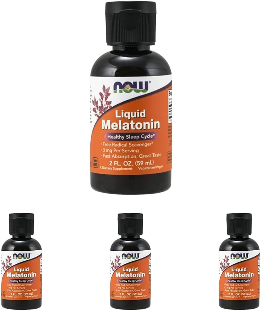 NOW Supplements, Liquid Melatonin, 3 mg Per Serving, Fast Absorbtion and Great Taste, 2-Ounces (Pack of 4)