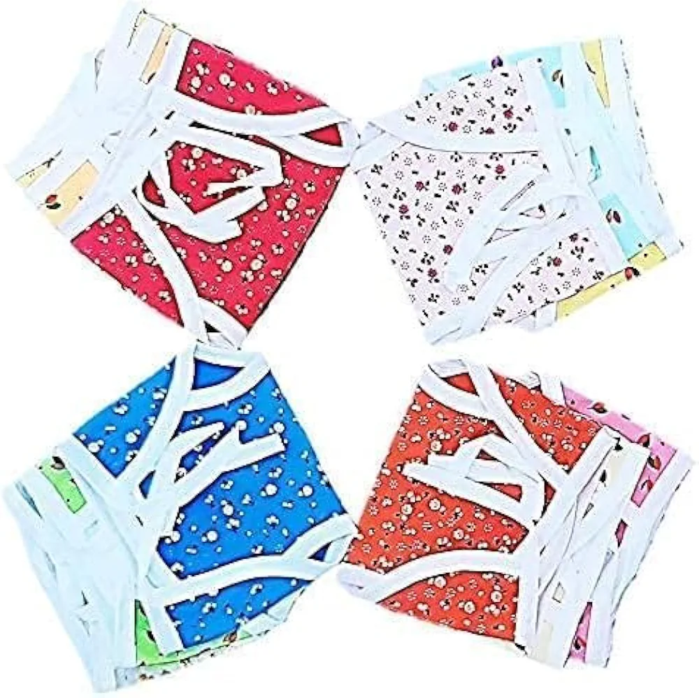 BlueQueen Baby's Cotton Cloth Diapers/Langot Washable and Reusable Nappies (Multicolour, 0-6 Months) | for Boys and Girls,(Pack of 24)