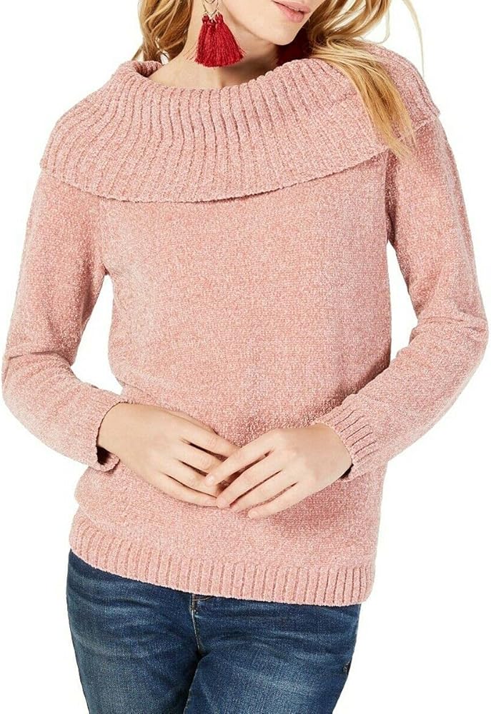 INC International Concepts Women's Chenille Cowl-Neck Sweater