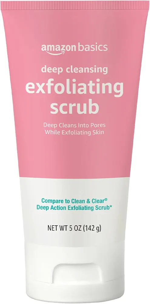 Amazon Basics Deep Cleansing Exfoliating Scrub, Unscented, 5 Ounces, Pack of 1