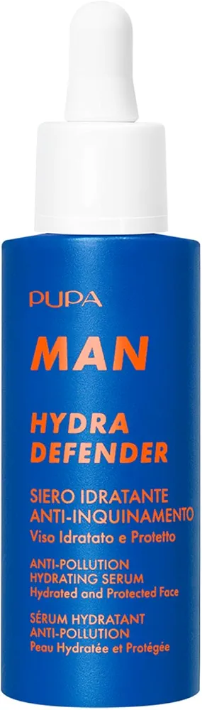 Pupa Milano Hydra Defender Anti-Pollution Hydrating Serum, 001, 1.01 oz - Facial Moisturizer - With Hyaluronic Acid - Face Serum for Face and Beard