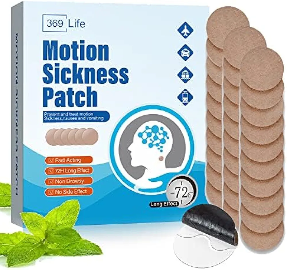 Motion Sickness Patches, Sea Sickness Patch for Cruise - Adults and Kids (30 Count - Pack of 1)