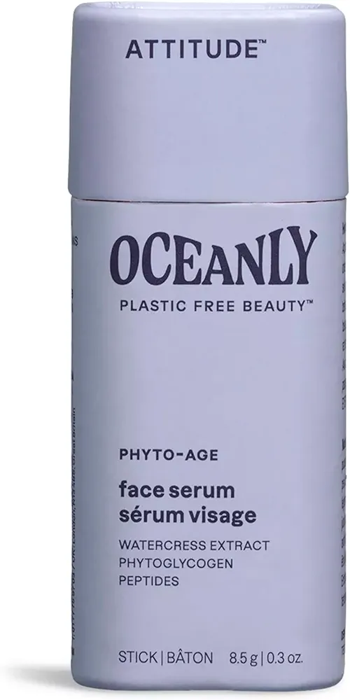 ATTITUDE Oceanly Face Serum Stick, EWG Verified, Plastic-free, Plant and Mineral-Based Ingredients, Vegan and Cruelty-free Beauty Products, PHYTO AGE, Unscented, 0.3 Ounce