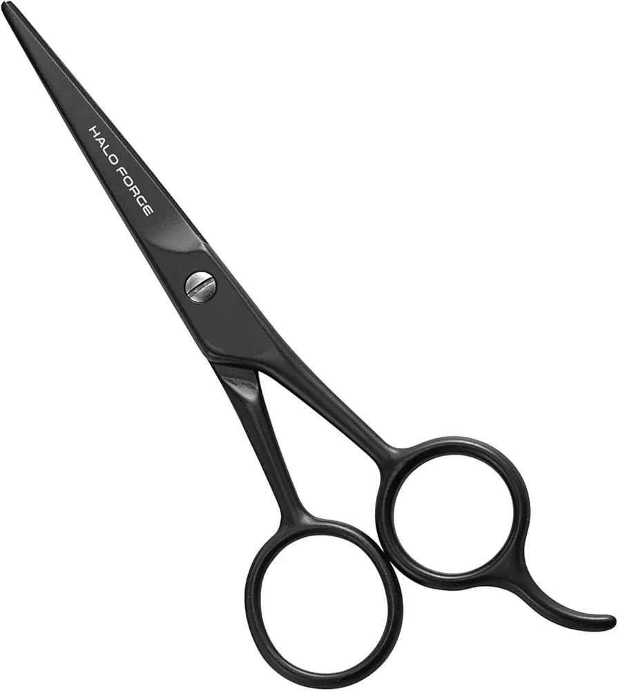 Professional Mustache and Beard Scissors: Small Sharp Stainless Steel Beard Shears For Men Personal Care Precision Trimming Mustache, Facial Hair, Eyebrow, 5.5 Inch (Black)