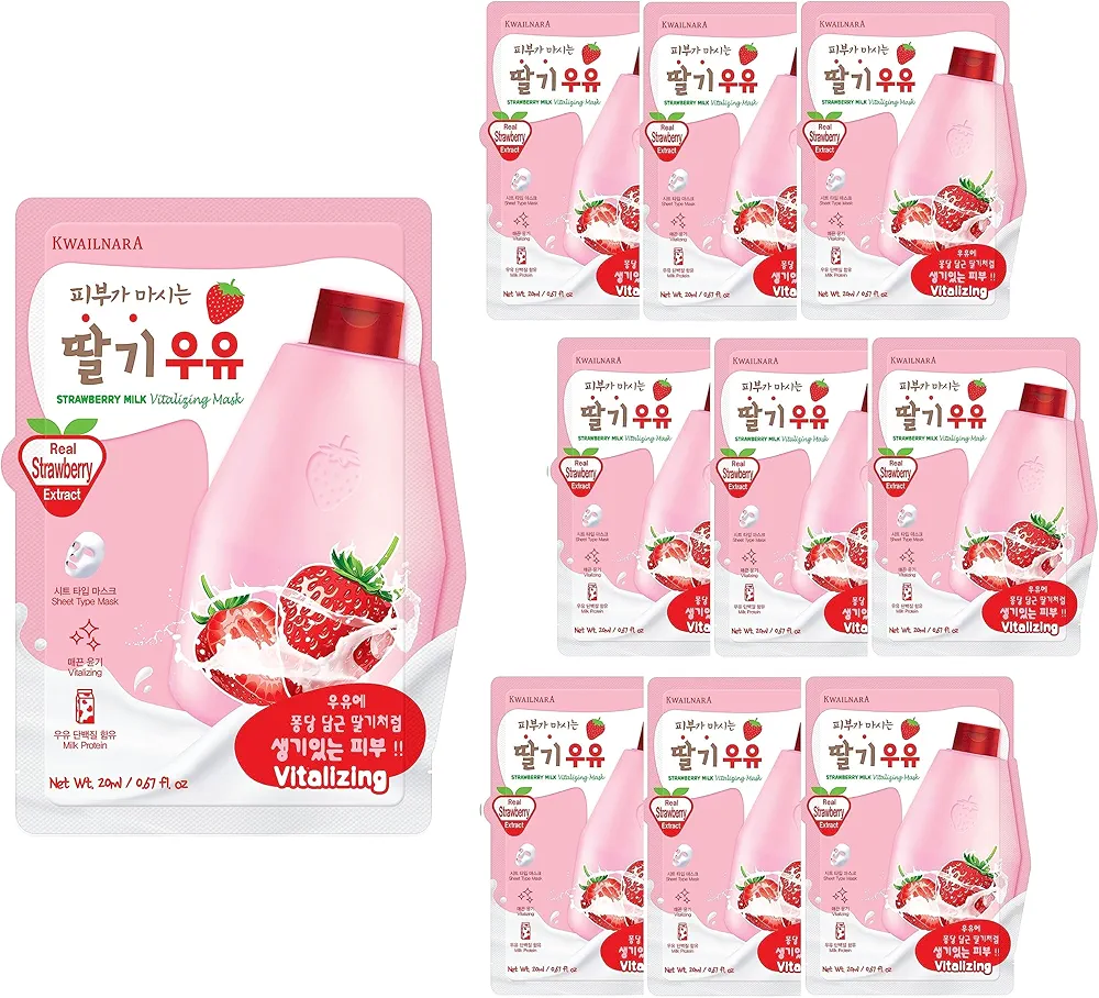 WELCOS KWAILNARA Milk Sheet Mask 10 pcs (Strawberry)