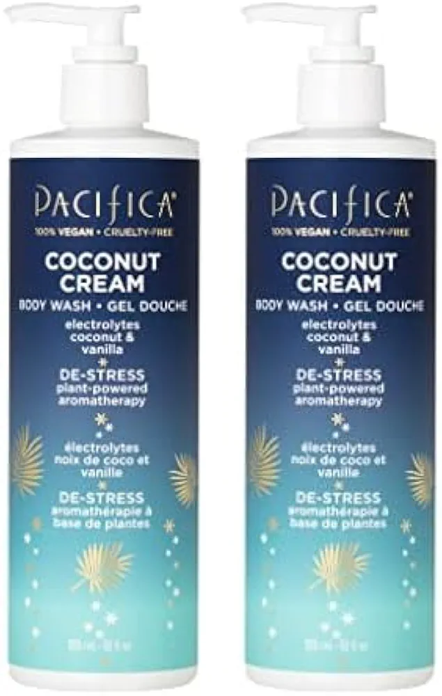 Pacifica Coconut Cream Body Wash 12 oz (Pack of 2)