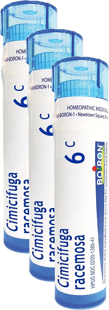 Boiron Cimicifuga Racemosa 6C, Homeopathic Medicine for Painful Menstrual Periods, 80 Pellets (Pack of 3)