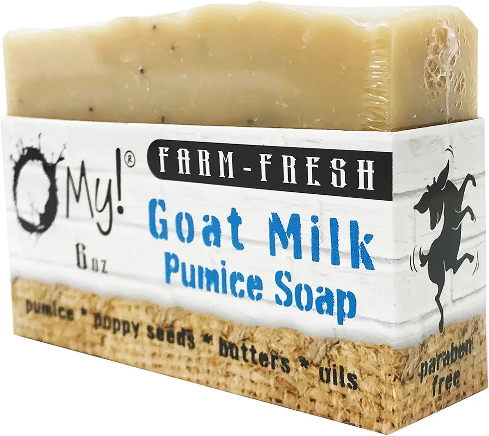 Goat Milk Pumice Soap 6oz | Made with Farm-Fresh Goat Milk | Free of Parabens & More | Handcrafted USA