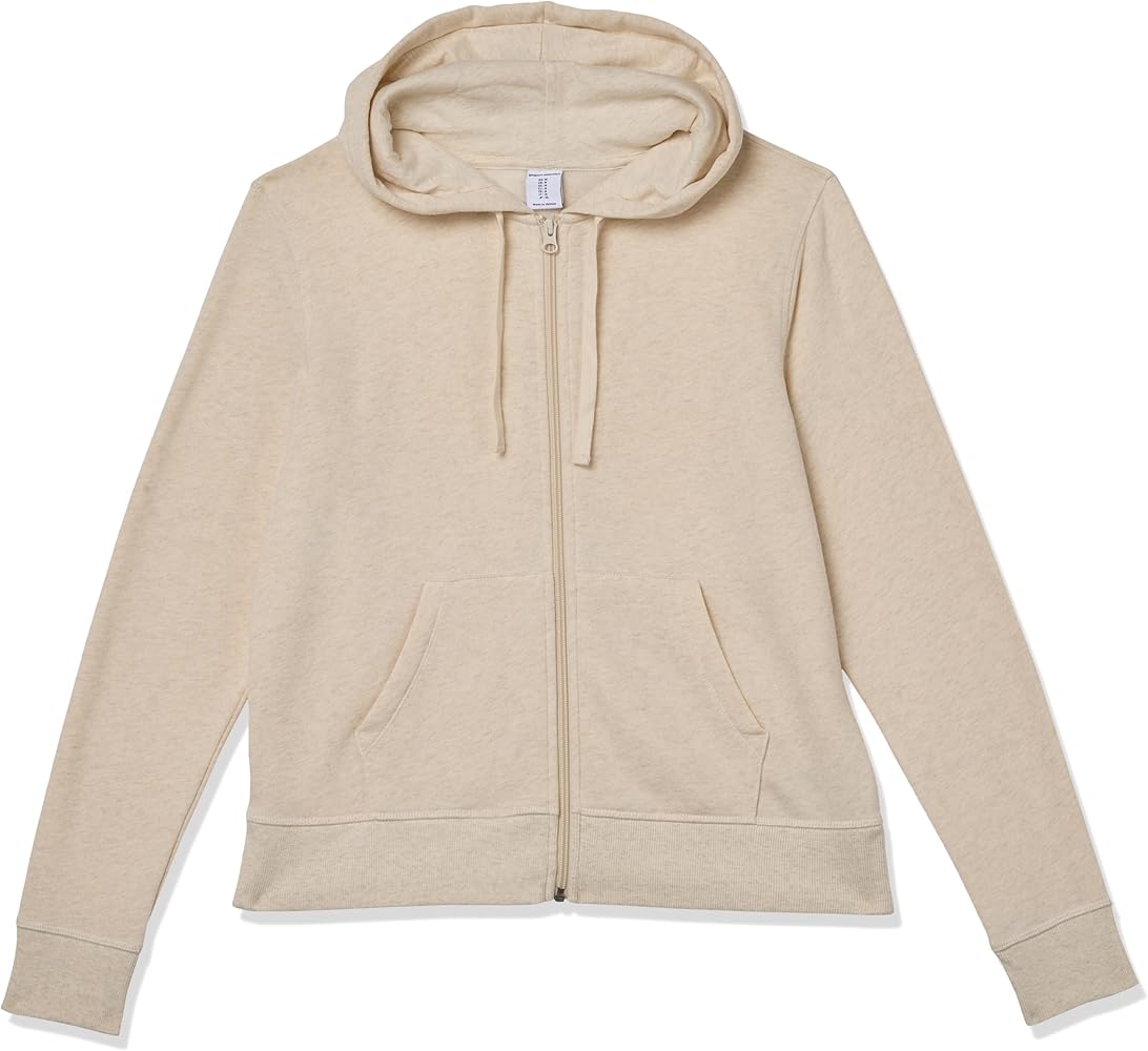 Amazon Essentials Women's French Terry Fleece Full-Zip Hoodie (Available in Plus Size)