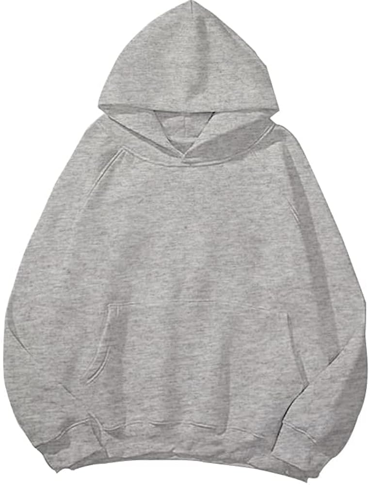 Meladyan Women Solid Basic Loose Hoodie Top Fleece Long Sleeve Pullover Oversized Hooded Sweatshirts for Men Couples