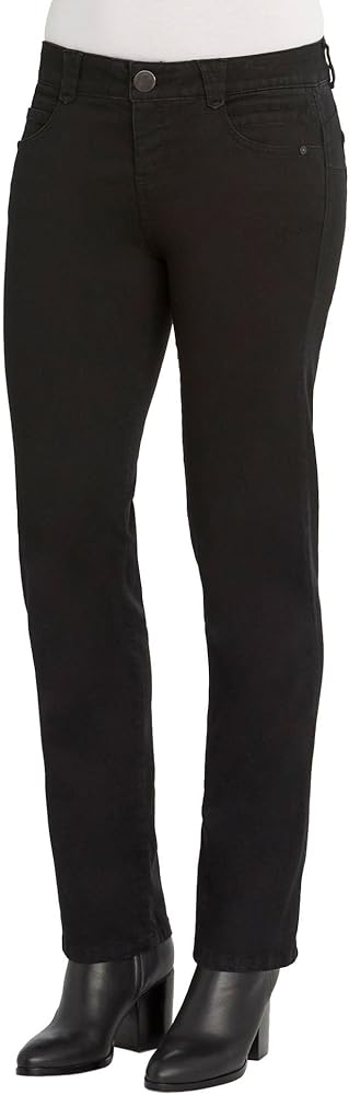 Democracy Women's Ab Solution Straight Leg Jean, Black, 16