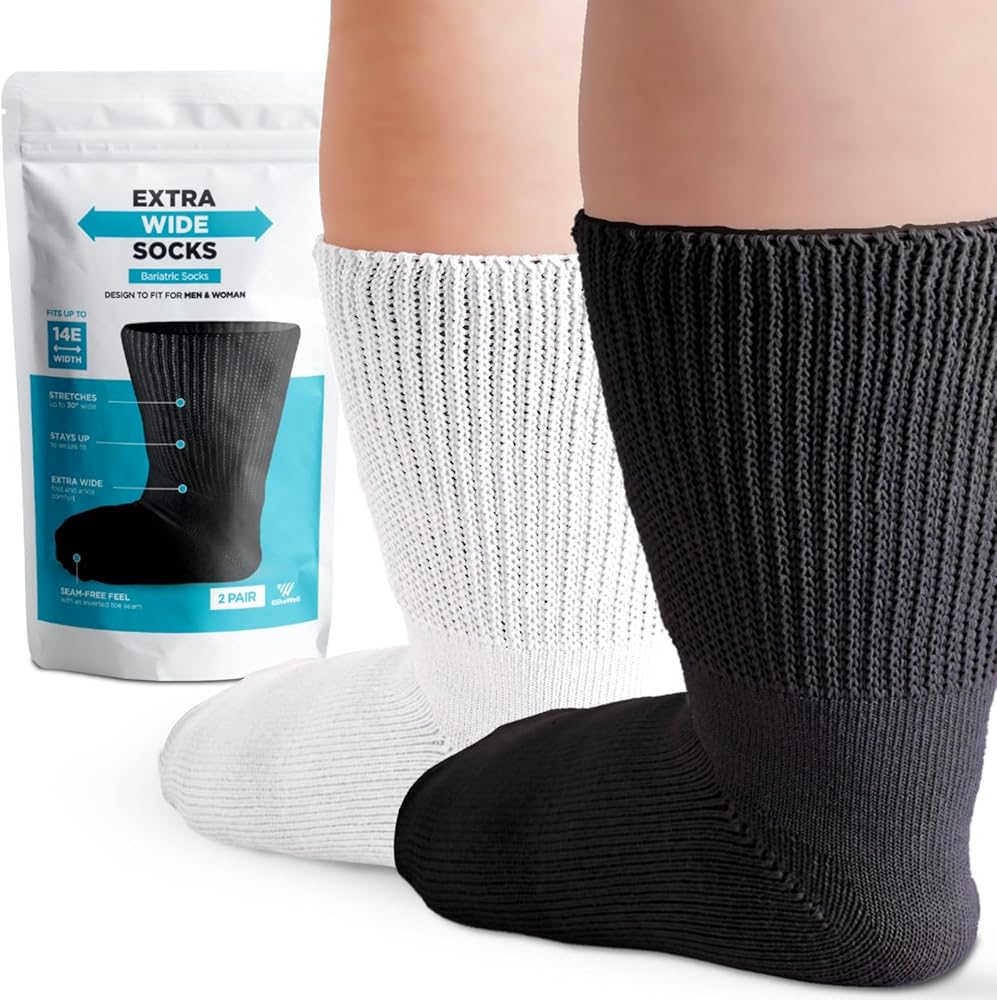 Bariatric Socks Extra Wide, Diabetic Socks for Women, Lymphedema Socks, Extra Wide Socks for Swollen Feet, Non-Binding Socks