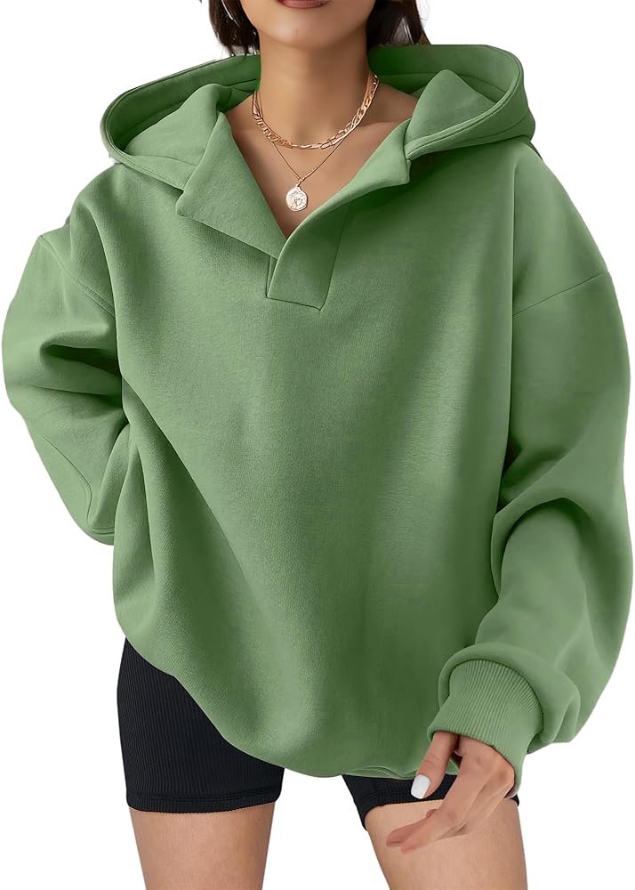 SHEWIN Women Casual Oversized Long Sleeve Fleece Sweatshirt Hoodies with Pockets, S-XXL