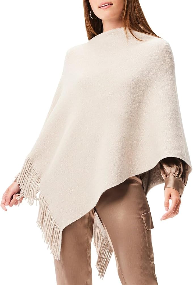 NIC+ZOE Women's Metallic GO to Poncho, Neutral Mix