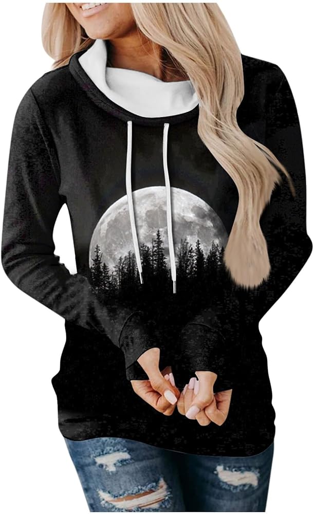 XHRBSI Crewneck Sweatshirts Vintage Women's Casual Fashion Halloween Printing Long Sleeve Pullover Hoodies Sweatshirts