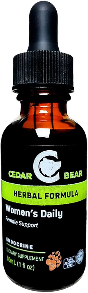 Cedar Bear Women's Support Daily a Liquid Herbal Supplement That Helps Support Healthy Menstrual Cycles, The Female Reproductive System, and Healthy Hormonal Function 1 Fl Oz