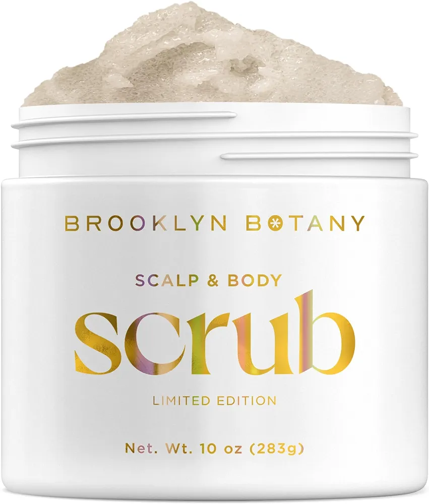 Brooklyn Botany Scalp & Body Scrub – Sugar Scrub Body Exfoliator and Scalp Scrub Made with Coconut Oil to Moisturize, Cleanse and Gently Exfoliate Scalp and Body – Tropical Scent 8.8 oz