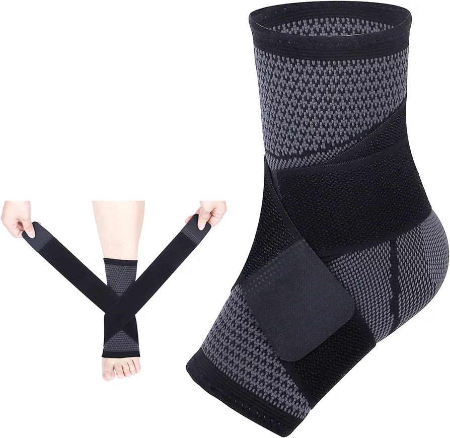 Ankle Braces, Adjustable Compression Ankle Support Men & Women for Injury Recovery, Achilles support and Strong Ankle Brace Sports Protection, Stabilize Ligaments-Eases Swelling and Sprained Ankle