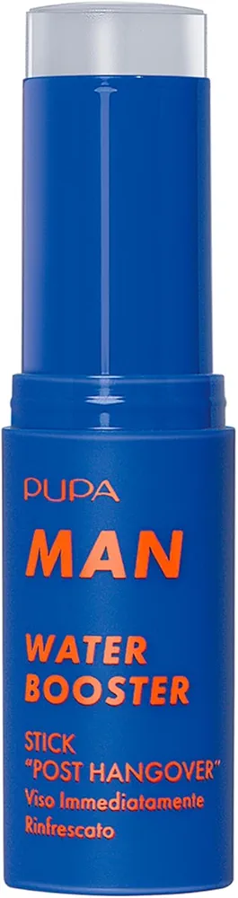 Pupa Milano Water Booster, 001, 0.45 oz - Post Hangover Stick- Enriched with Orange Blossom Water - Face Balm - Soothing Balm - Skincare for Men