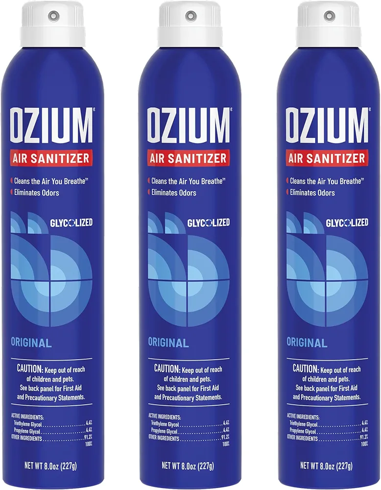 Ozium® 8 Oz. Air Sanitizer & Odor Eliminator for Homes, Cars, Offices and More, Original Scent - 3 Pack