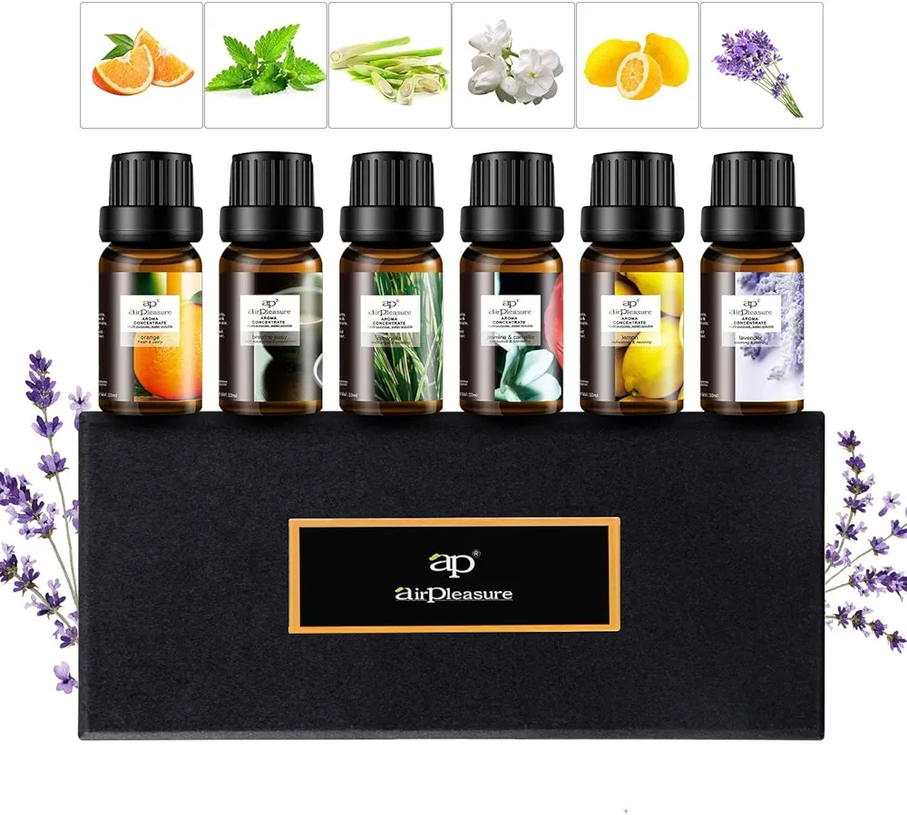 Refresh Essential Oil Set, 6x10ml Aromatherapy Oils for Diffuser, Humidifier, DIY Candle, Air Purifier