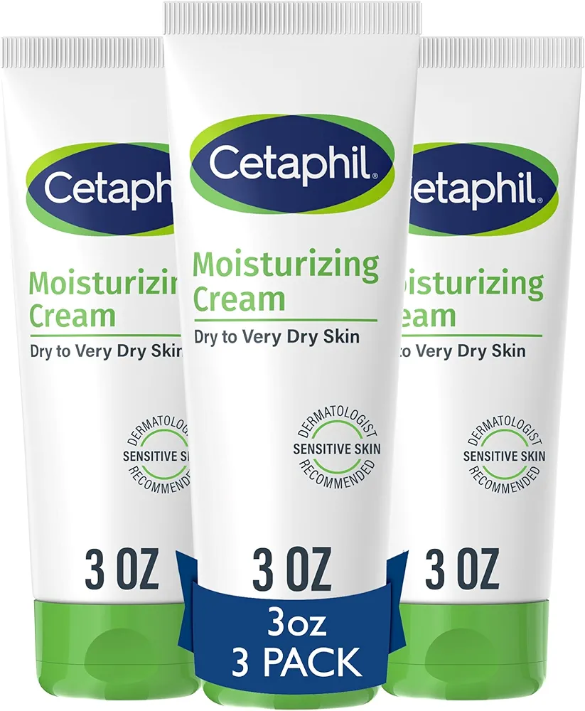 Cetaphil Face & Body Moisturizer, Hydrating Moisturizing Cream for Dry to Very Dry, Sensitive Skin, NEW 3 oz Pack of 3, Fragrance Free, Non-Comedogenic, Non-Greasy