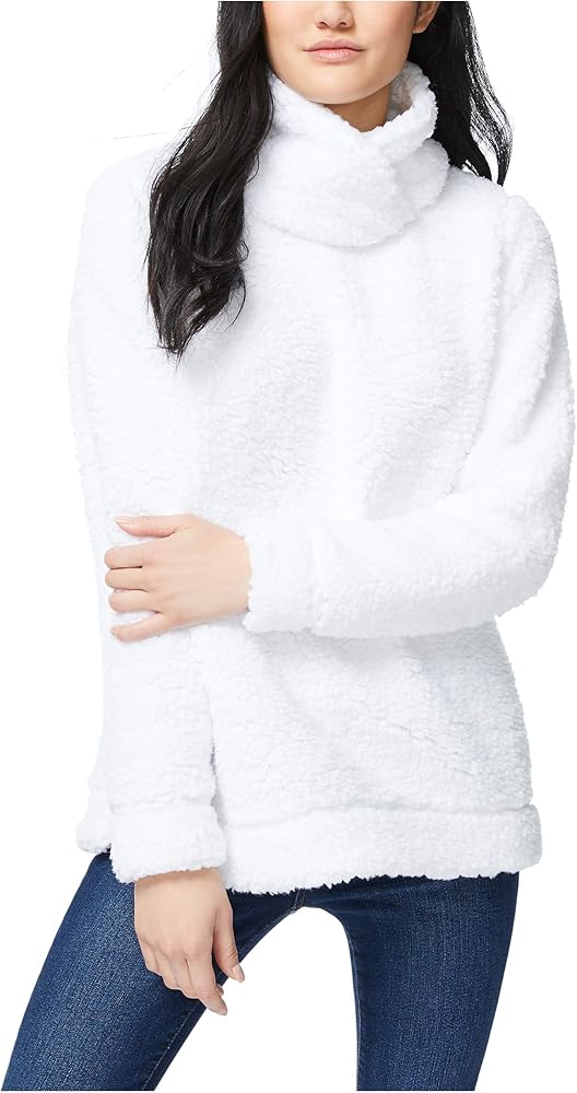 Nautica Women's Mock Neck Sherpa Sweater