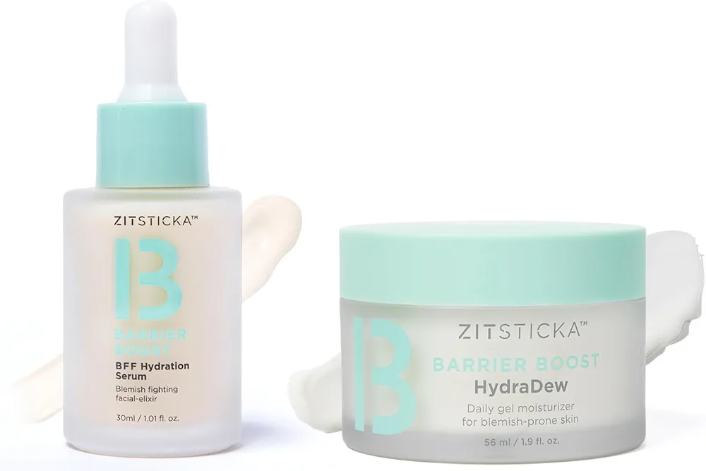 ZitSticka Ultimate Skin Duo: BFF Hydration Serum & HydraDew Gel Moisturizer - 1 Fl Oz & 1.9 Fl Oz - Formulated for All Skin Types Including Acne Prone, Dry, Oily & Sensitive Skin