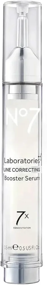 No7 Laboratories Line Correcting Booster Serum - Potent Collagen Peptide Serum for Fine Lines and Wrinkles - Moisturizing Formula for All Aging Skin Types (15 ml)