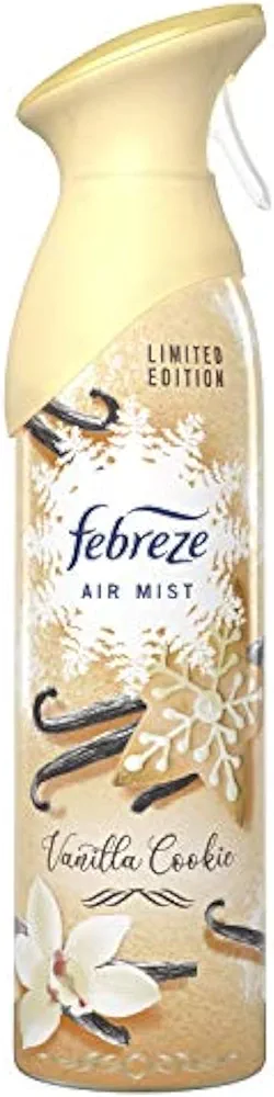 Febreze Christmas Air Freshener Spray, Vanilla Cookie Holiday Air Freshsener Spray, Limited Holiday Edition, 10.1 Ounces (Pack of 3)