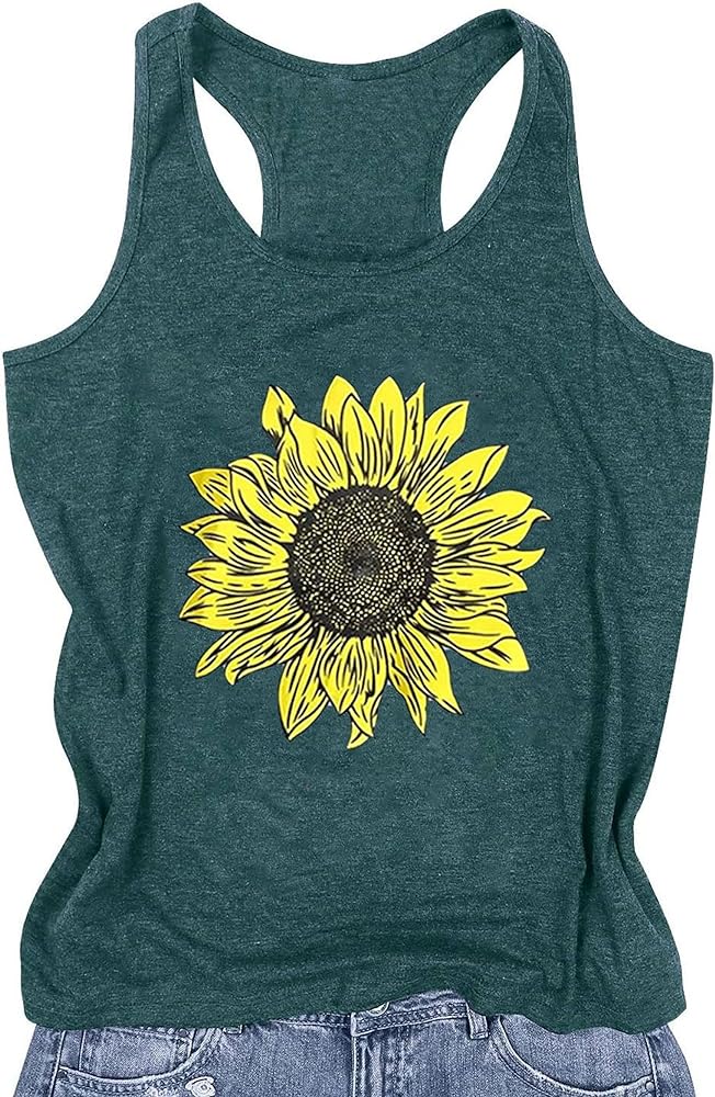 Womens Tank Tops Casual Summer Racerback Graphic Tanks Beach Vacation Tops Loose Running Athletic Sleeveless Shirts Cami